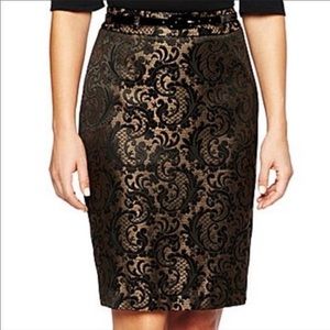 Worthington metallic gold and black skirt size 12P